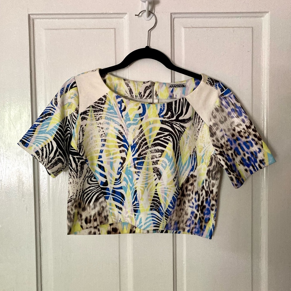 Colorful patterned crop top